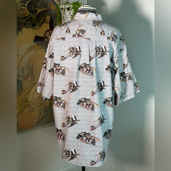 Men’s Points West 100% Cotton Hiking Backpackers Button Down Short Sleeve Large - Picture 5 of 6